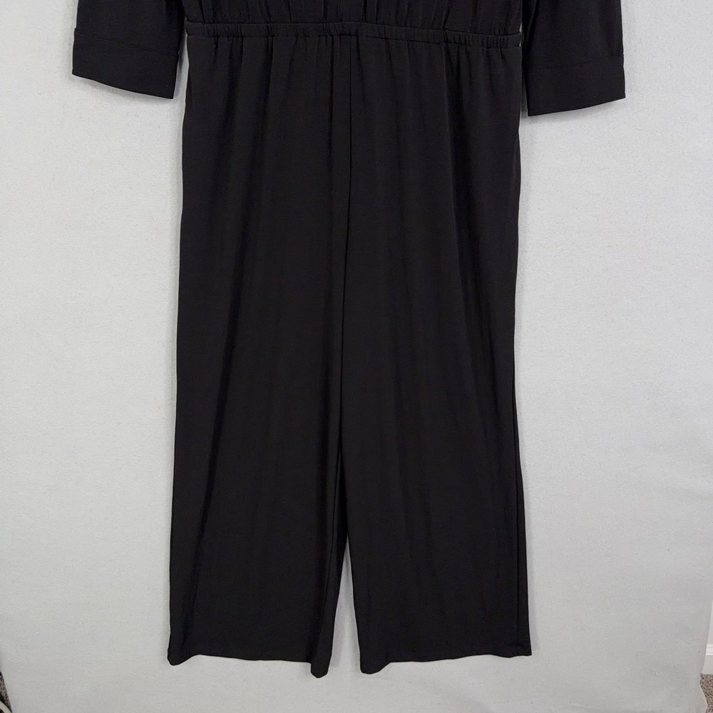 Chicos Travelers Jumpsuit Womens 2 Petite Black Easy Chick Utility Pockets NWT - Picture 3 of 15